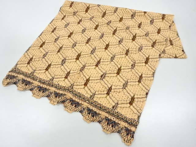 リボン織抽象模様ショール